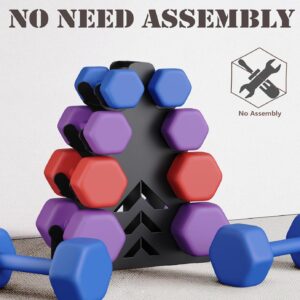 Lovind Dumbbell Rack, Stand Only, No Install Needed Small Weight Rack with Dumbbell Protector Edge,Suitable for Rubber-Coated Dumbbells