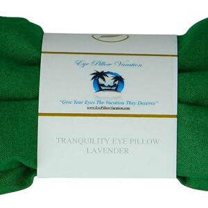 Lavender Eye Pillow – Migraine, Stress & Anxiety Relief – #1 Stress Relief Gifts for Women – Made in The USA, Organic Flax Seed Filled! (Emerald Green – Organic Cotton)
