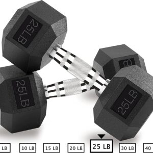 Hex Dumbbells 5,10,15,20,25,30,40 LB Exercise & Fitness Weights Dumbbell For Women & Men Free Weights Rubber Coated cast Iron Set