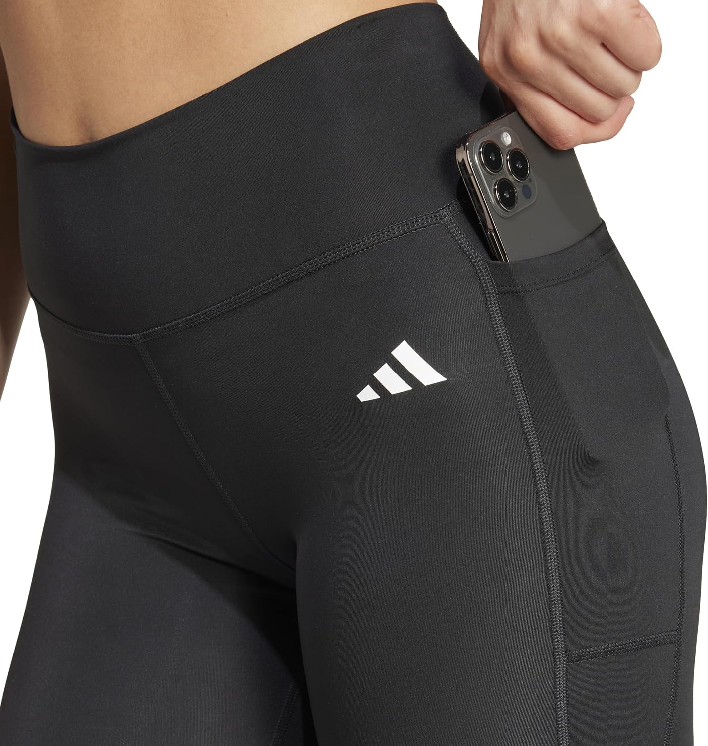 Adidas Womens Optime Essentials Stash Pocket Full-Length Leggings - Image 5