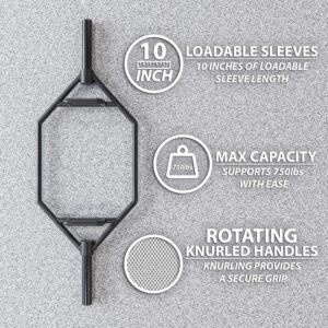 Synergee 20kg and 25kg Chrome or Black Olympic Hex Barbell Trap Bar with Rotating, Flat or Raised Handles for Squats, Deadlifts, Shrugs.