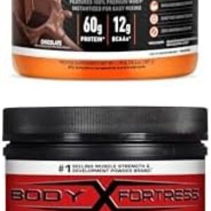 Bundle of Body Fortress Super Advanced Whey Protein Powder, Chocolate 1.78 lbs + Body Fortress 100% Micronized Creatine Monohydrate Powder, 300g (60 Servings, 5g Scoop) – Unflavored