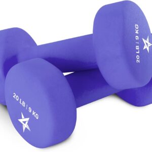 Yes4All 5 lbs Dumbbells Neoprene with Non Slip Grip – Great for Total Body Workout – Total Weight: 10 lbs (Set of 2)