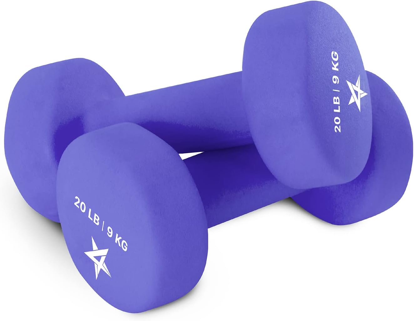 Yes4All 5 lbs Dumbbells Neoprene with Non Slip Grip – Great for Total Body Workout – Total Weight: 10 lbs (Set of 2)