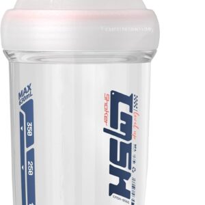 20 oz protein shaker bottle, TRITAN Plastic, BPA/BPS Free Whey Protein Drink Cups for Pre-Workout and Gym, Blender Shaker for Blending Protein Shakes, Overnight Oats and Smoothies (white)