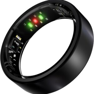 Vic Ring, Ultra-Light Titanium Smart Ring, 7-Day Battery Life, Fitness/Sleep/Stress Tracker for Women & Men, No APP Subscription Fees, IP68 Waterproof, iOS & Android Compatible (Black, 9)