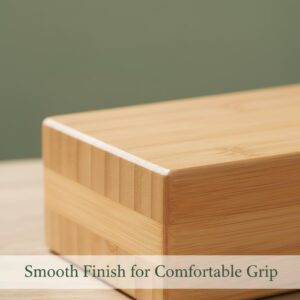 SUPVOX Natural Bamboo Block – Lightweight Yoga Brick for Stability, Stretching & Alignment – Smooth, Non-Slip Surface, Easy to Clean