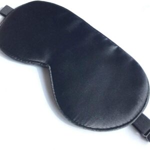 Sleep Mask, Silk Eye Mask for Sleeping with Adjustable Strap, Satin Blackout Sleeping Eye Mask for Men&Women, Comfortable Blindfold Eyeshade for Night Sleep(Black)