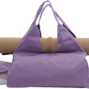 Small Gym Bag for Women with Shoe Compartment & Wet Pocket Sports Travel Duffel Bag,Yoga Gym Totes With Mat Holder,Waterproof Carry On Weekender Overnight Bag (Purple)