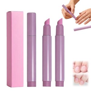 Cuticle Treatment for Hangnails Nail Cuticle Remover Pen Dry Damaged Nails, Upgrade 3 In 1 Nail Care Pen Cuticle Pusher Nail Oil Pen with Ceramic Tip (Purple 3PS)