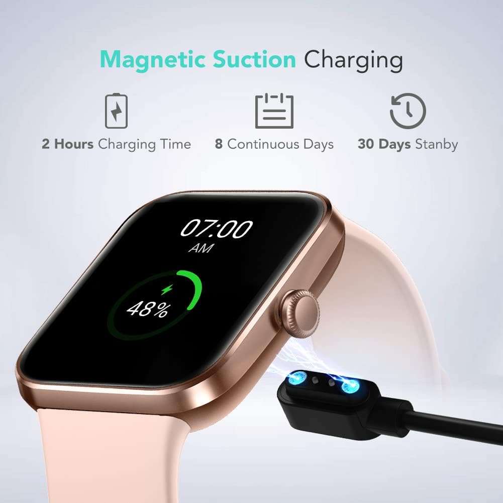 SKG Smart Watch for Women, Fitness Tracker with 5ATM Swimming Waterproof, Sleep Monitor, 1.7'' Touch Screen Smartwatch Fitness Watch for Android-iPhone iOS,V7 Pink - Image 7