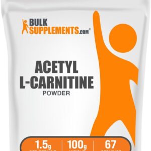 BulkSupplements.com Acetyl L-Carnitine Powder – as ALCAR HCl, Carnitine Supplement – Gluten Free, 1.5g per Serving, 100g (3.5 oz) (Pack of 1)
