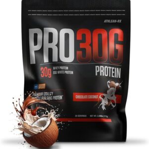 ATHLEAN-X PRO-30G, Premium Whey Protein Isolate Powder, Chocolate Coconut, Gluten-Free, Low Sugar, 30g of High Protein Powder for Muscle Recovery & Growth
