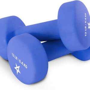 Yes4All 5 lbs Dumbbells Neoprene with Non Slip Grip – Great for Total Body Workout – Total Weight: 10 lbs (Set of 2)