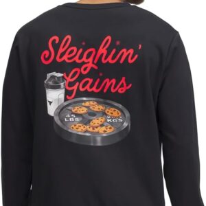 Under Armour mens Project Rock Red One Sleighin Gains Crew Neck Sweatshirt
