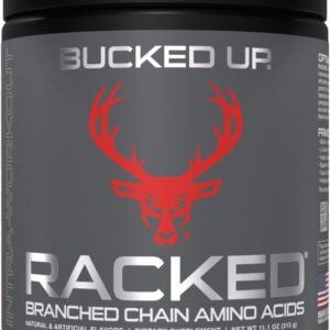 Bucked Up- BCAA RACKED™ Branch Chained Amino Acids | L-Carnitine, Acetyl L-Carnitine, GBB | Post Workout Recovery, Protein Synthesis, Lean Muscle BCAAs That You Can Feel! 30 Servings (Blood Raz)