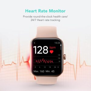 SKG Smart Watch for Women, Fitness Tracker with 5ATM Swimming Waterproof, Sleep Monitor, 1.7” Touch Screen Smartwatch Fitness Watch for Android-iPhone iOS,V7 Pink