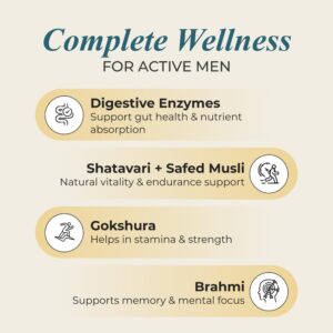 Nutrela Men’s Superfood Whey Protein Powder, Vanilla Flavor, 400g, with Ashwagandha, Vitamin D, Calcium, B-Vitamins, Zinc, Vitamin C, Digestive Enzymes, Shatavari, Safed Musli, Gokshura, Brahmi