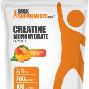 BulkSupplements.com Creatine Monohydrate Powder – Creatine Flavored Powder Supplement, Micronized – Mango Tango Flavor, 7g per Serving, 700g (1.5 lbs) (Pack of 1)