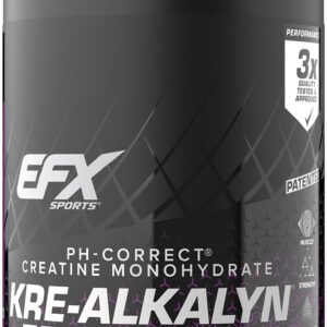EFX Sports Kre-Alkalyn EFX | pH Correct Creatine Monohydrate Pill Supplement | Strength, Muscle Growth & Performance | 60 Servings, 120 Capsules