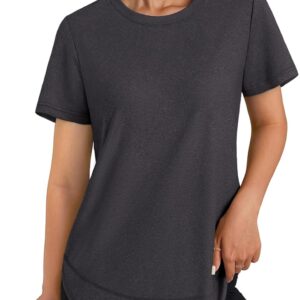 Womens Workout Tops Short Sleeve Crewneck Sports Yoga Running Shirts Quick Dry Outfits S-3XL