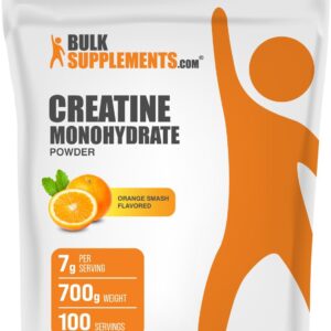 BulkSupplements.com Creatine Monohydrate Powder – Creatine Flavored Powder Supplement, Micronized – Orange Smash Flavor, 7g per Serving, 700g (1.5 lbs) (Pack of 1)