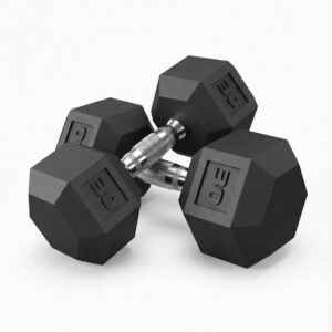 Superior Hex Dumbbell Set of 2 PVC or Rubber Coated Hand Weights for Home Gym – Non-Slip, Anti-Roll Design – Cast Iron Core Strength Training Equipment for Men & Women – Black