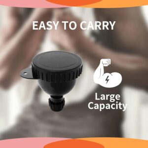 2 Pack Protein Powder Container to Go- 50ml Protein Powder Holder,Mini Funnel with Keychain and Keyring for Gym, Workouts, Fitness and Traveling (Black, 50ml)