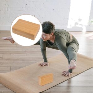 VANZACK 1pc Yoga Practice Brick Wooden Yoga Block for Pilates Meditation Fitness Smooth Scratch- Surface