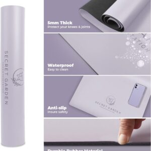 Secret Garden Blossom Exercise Mat 5mm Thick Non-Slip for Yoga, Pilates & Meditation