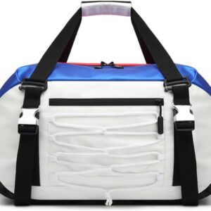 Small Gym Bag with Yoga Mat Holder, Waterproof Duffle Bag 3-Way Sports Travel Tote Bags for Women & Men, Weekender Overnight Hospital Bag Wet Pocket Crossbody White