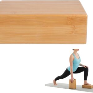 SUPVOX Natural Bamboo Block – Lightweight Yoga Brick for Stability, Stretching & Alignment – Smooth, Non-Slip Surface, Easy to Clean