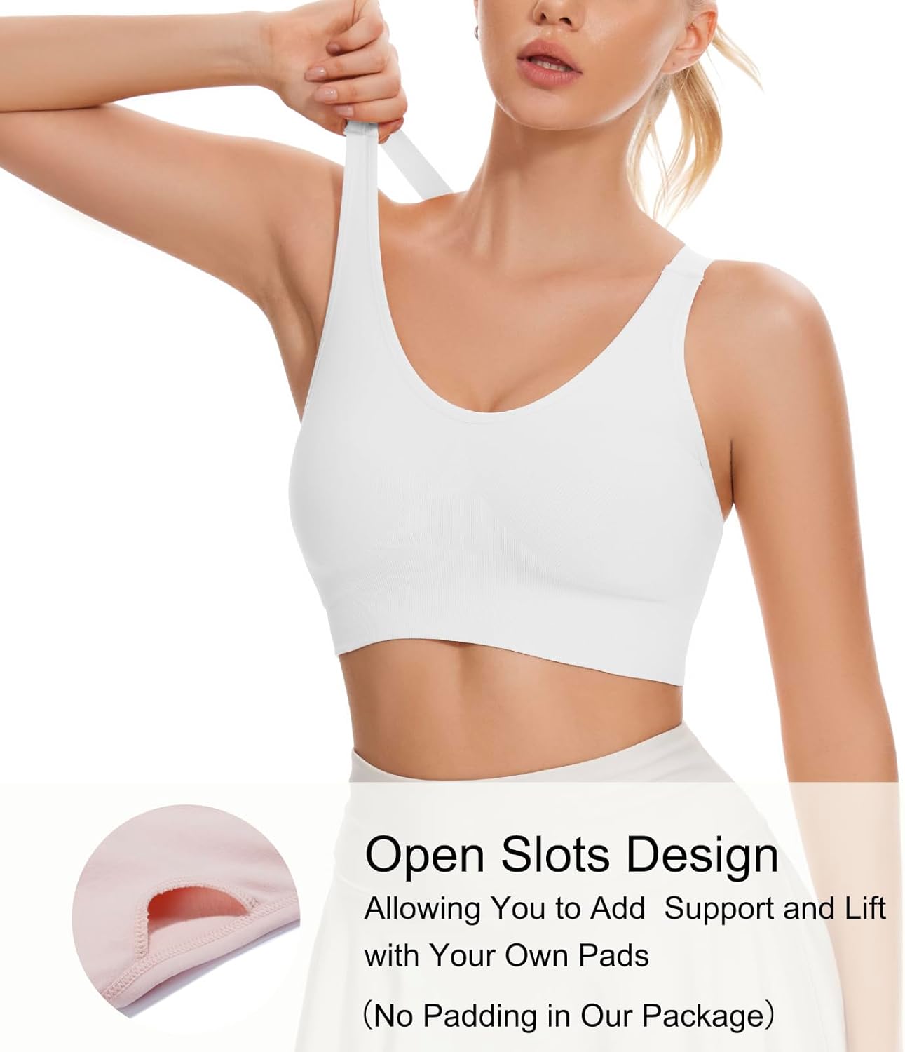Sports Bra for Women Unpadded Medium Support Criss Cross Back Strappy Workout Bra High Impact Gym Activewear Top - Image 4