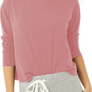 Bestisun Long Sleeve Workout Shirts Yoga Dance Tops Open Back Athletic Clothes for Women