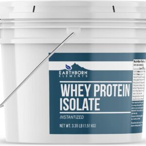 Earthborn Elements Whey Protein Isolate, 1 Gallon Bucket, Protein Powder, Unflavored, Workout Supplement (53.6 Ounce)