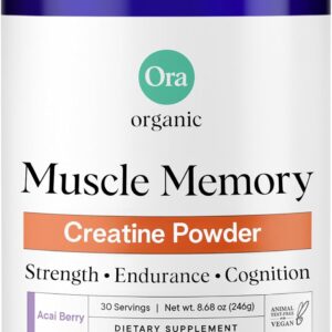 Ora Organic Creatine Monohydrate Powder – German-Sourced Creavitalis for Strength, elevATP for Energy, D-Ribose & Taurine for Recovery – Creatine for Women & Men – Acai Berry Flavor, 30 Servings