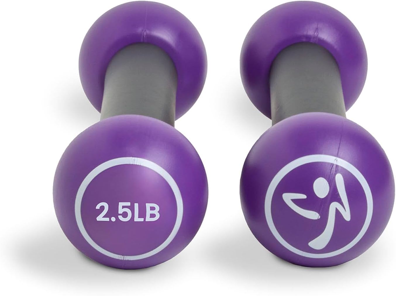 Zumba 2.5 lb Dumbbells Set of 2 - Hand Weights for Women, For Home Fitness Workout Excercise Weights Dumbbells Set, Purple - Image 4