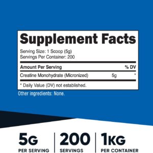 Nutricost Creatine Monohydrate Micronized Powder (1 KG) – Pure Creatine Monohydrate