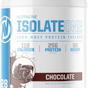NutraOne IsolateOne Whey Isolate Protein Powder 100% Pure Whey Isolate Powder (Gourmet Chocolate – 2 lbs)