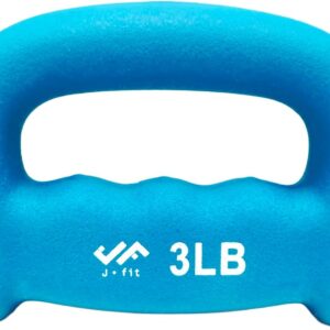 JFIT Neoprene D Grip Dumbbells – Single Weights 1LB-5LB – Premium Non-Slip, Hand Weights, Ergonomic Design