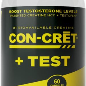CON-CRET®+ Test, CON-CRET® Patented Creatine HCl Now with Testofen®, Boost Testosterone Levels, 60 Capsules