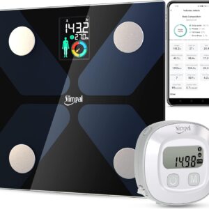 Slimpal Body Fat Measuring Tape and Smart Scale for Body Weight and Fat with APP Digital Bathroom Scale for Weight Loss, Body Composition and Circumference Analyzer