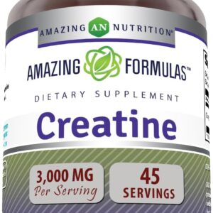 Amazing Formulas Creatine Monohydrate 3000 Mg Per Serving Capsules Supplement | Non-GMO | Gluten Free | Made in USA (Pack of 1 | 180 Count)