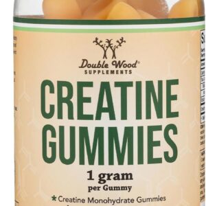 Creatine Monohydrate Gummies – 1g per Serving, 120 Count – No Fillers, Vegan Safe, Non-GMO, Gluten Free by Double Wood