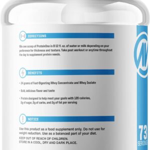 NutraOne ProteinOne Whey Protein Promote Recovery and Build Muscle with a Protein Shake Powder for Men & Women (Vanilla Ice Cream – 5 lbs.)