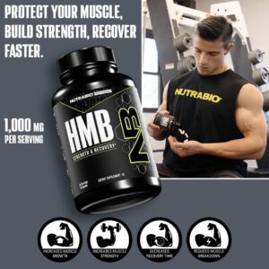 NutraBio HMB Supplement, Amino Acid, 1000mg, 120 Capsules