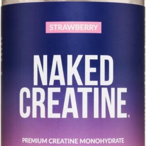 NAKED Creatine – Strawberry Flavored Creatine Monohydrate – Real Strawberry Powder, No Additives, Muscle Growth, Vegan, Non-GMO, Gluten Free, Soy Free – 45 Servings