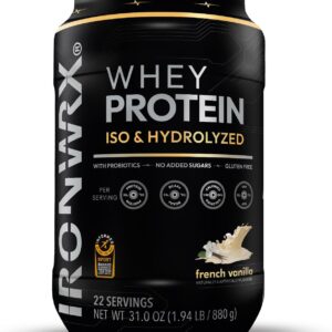100% Hydrolyzed Whey Protein Isolate | 30g Protein, 7.4 g BCAAs | French Vanilla | Informed Sport Certified Banned Substance Free | Low Carb, Keto Friendly, Fast Absorbing Powder | 22 Servings