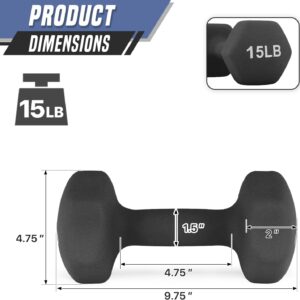 Dumbbells Hand Weights Set of 2 – Neoprene Coated Hexagon Workout Dumbbell Weight, Anti-roll Hexagon Shape No Roll Design for Home Office Workout