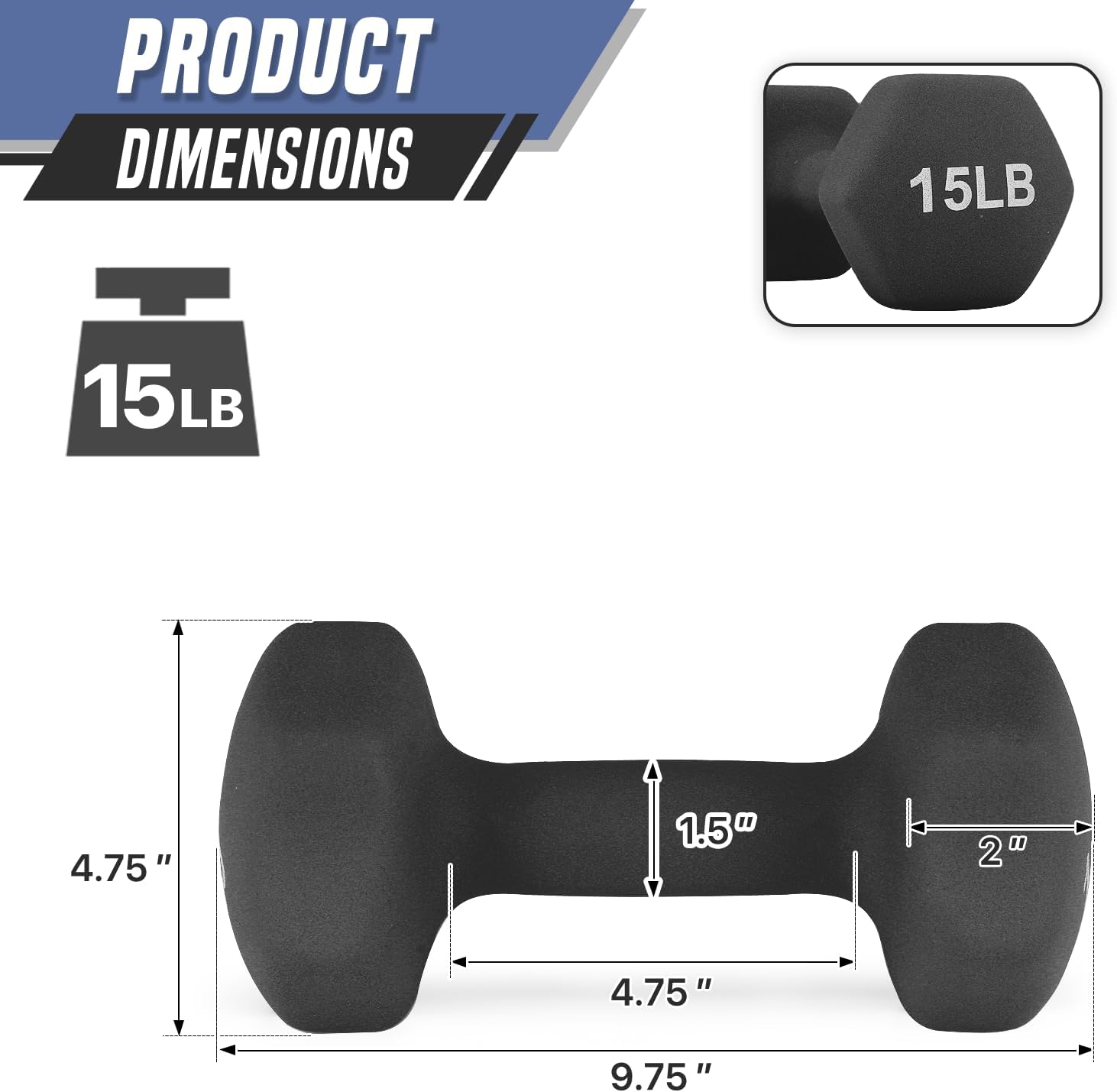 Dumbbells Hand Weights Set of 2 - Neoprene Coated Hexagon Workout Dumbbell Weight, Anti-roll Hexagon Shape No Roll Design for Home Office Workout - Image 2